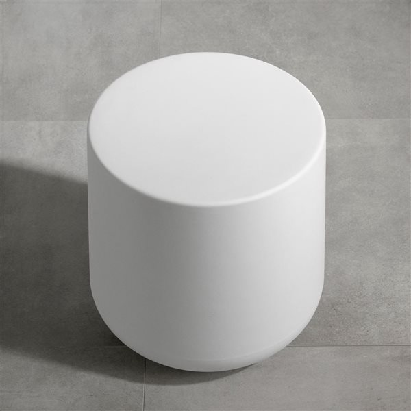 South Shore Furniture Dalya 15.75 dia x 16-in H White Plastic Outdoor Round Side Table