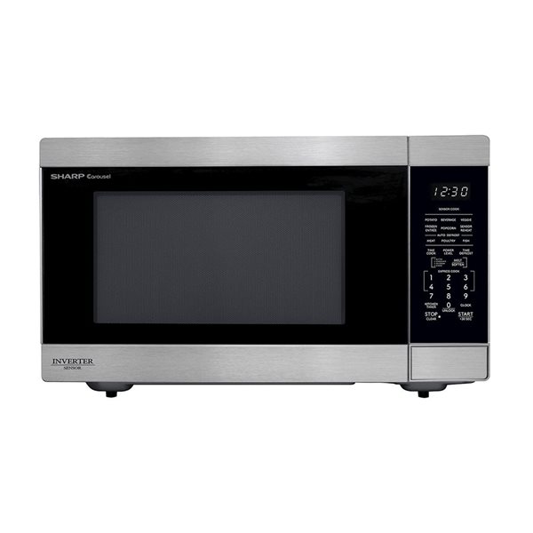 Sharp Carousel 2.2-ft³ 1200 W Countertop Microwave Oven with Inverter Technology - Stainless Steel