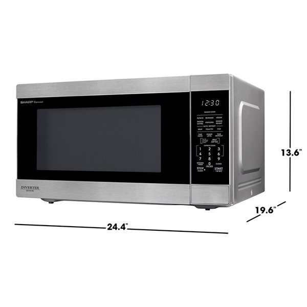 Sharp Carousel 2.2-ft³ 1200 W Countertop Microwave Oven with Inverter Technology - Stainless Steel