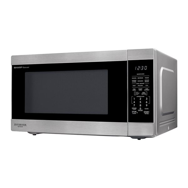 Sharp Carousel 2.2-ft³ 1200 W Countertop Microwave Oven with Inverter Technology - Stainless Steel