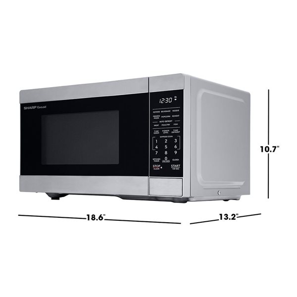 Sharp Carousel 0.9-ft³ 900 W Countertop Microwave Oven - Stainless Steel