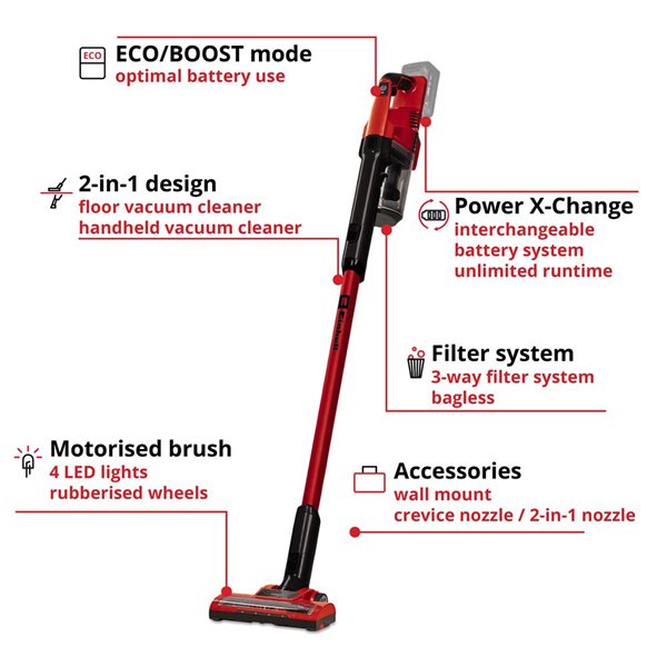 Einhell Cordless Stick Vacuum Cleaner 18 V TE-SV 18 Li-Solo