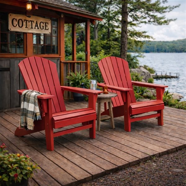 オオヒロ スタイリングチェア レッド 昇降 足踏みタイプ BRETT ma43 Think Patio Traditional Red Resin Wood Patio Muskoka Chair RWC01