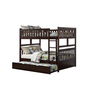 Lit superposé double Rowe Hometrend avec boîtes de rangement en brun foncé