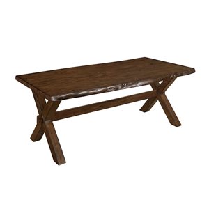 Table basse au rebord texturé Sansa HomeTrend dessus chêne rustique