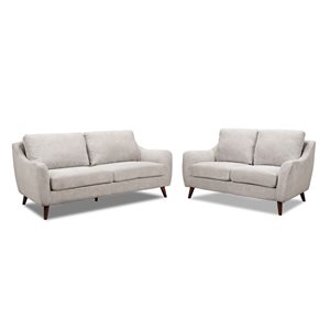Ensemble de salon 2 pièces Kitchener HomeTrend avec sofa et causeuse beige
