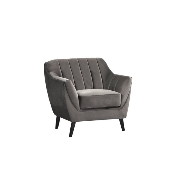 HomeTrend Odette Midcentury Charcoal Velvet Accent Chair