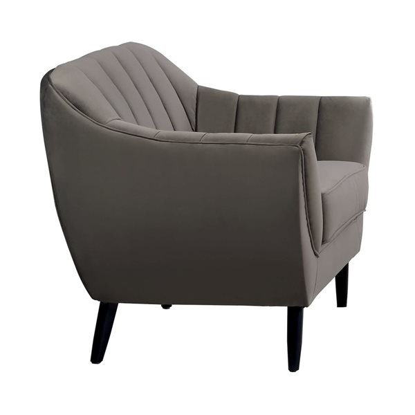 HomeTrend Odette Midcentury Charcoal Velvet Accent Chair