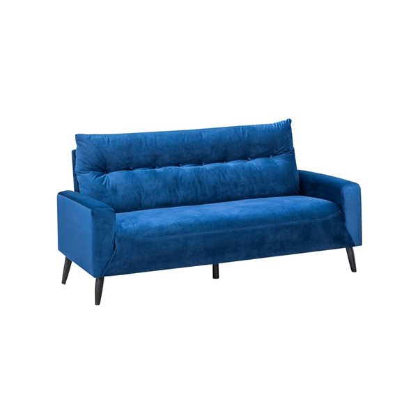 HomeTrend Veronica Midcentury Navy Velvet Sofa