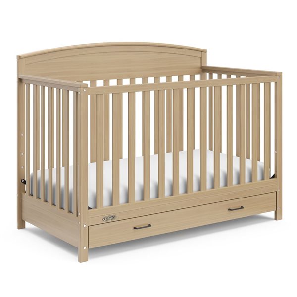 Graco Benton 5-in-1 Convertible Light Wood Crib w/ Drawer