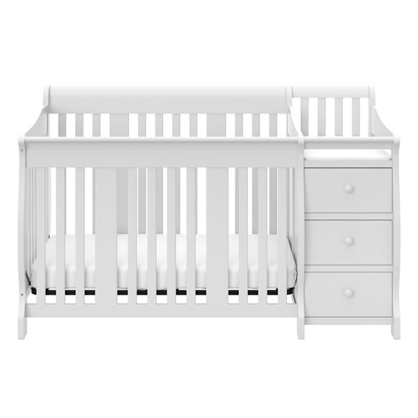 Storkcraft Portofino 4-in-1 Convertible White Crib and Changer