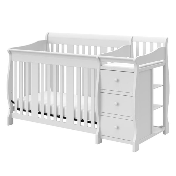 Storkcraft Portofino 4-in-1 Convertible White Crib and Changer