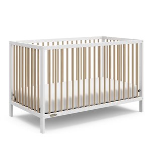 Graco Teddi 5-in-1 Convertible White and Light Wood Crib