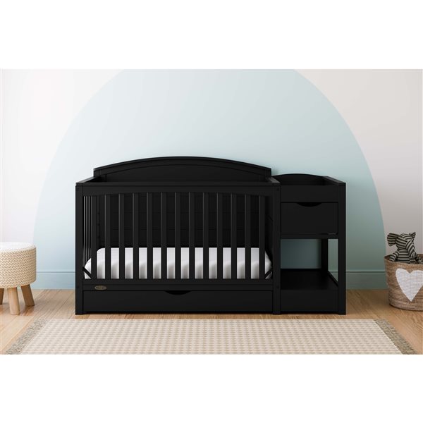 Graco Bellwood 5-in-1 Convertible Black Crib and Changer