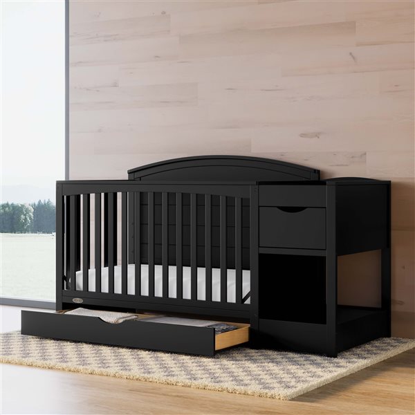 Graco Bellwood 5-in-1 Convertible Black Crib and Changer