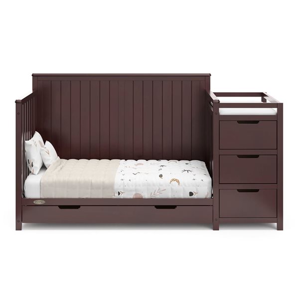 Graco Hadley 5-in-1 Convertible Dark Brown Crib and Changer w/ Drawer