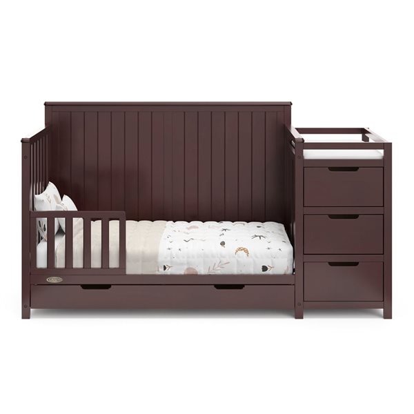 Graco Hadley 5-in-1 Convertible Dark Brown Crib and Changer w/ Drawer