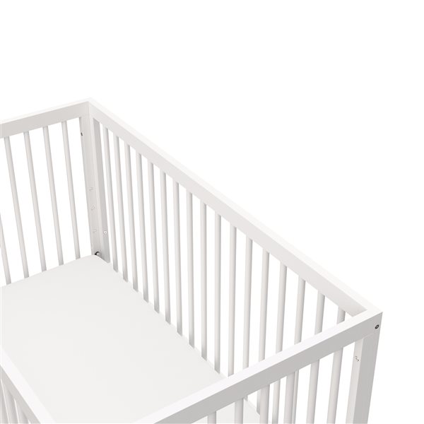 Storkcraft Santorini 5-in-1 Convertible White and Light Wood Crib
