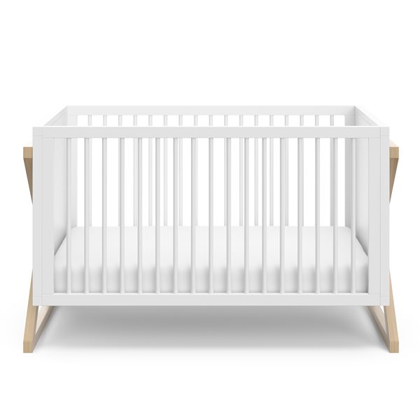 Storkcraft Equinox 3-in-1 Convertible White and Light Wood Crib