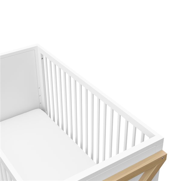 Storkcraft Equinox 3-in-1 Convertible White and Light Wood Crib