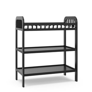 Storkcraft Pasadena 34-in W Black Freestanding Changing Table w/ Water-Resistant Changing Pad