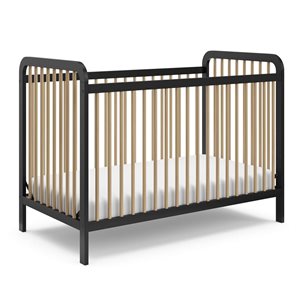 Storkcraft Pasadena 3-in-1 Convertible Black and Light Wood Crib