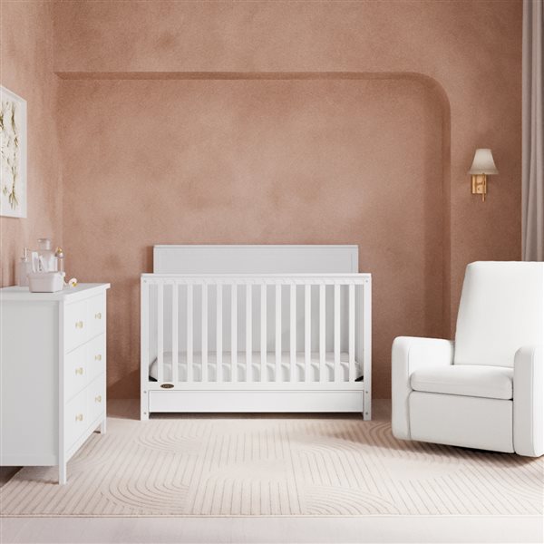 Graco Sasha 5-in-1 Convertible White Crib w/ Drawer