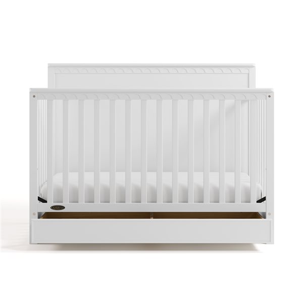Graco Sasha 5-in-1 Convertible White Crib w/ Drawer