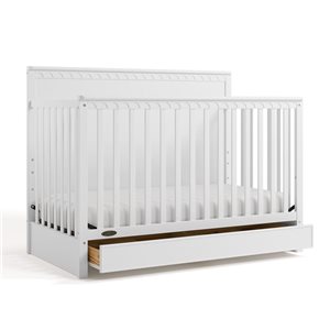 Graco Sasha 5-in-1 Convertible White Crib w/ Drawer