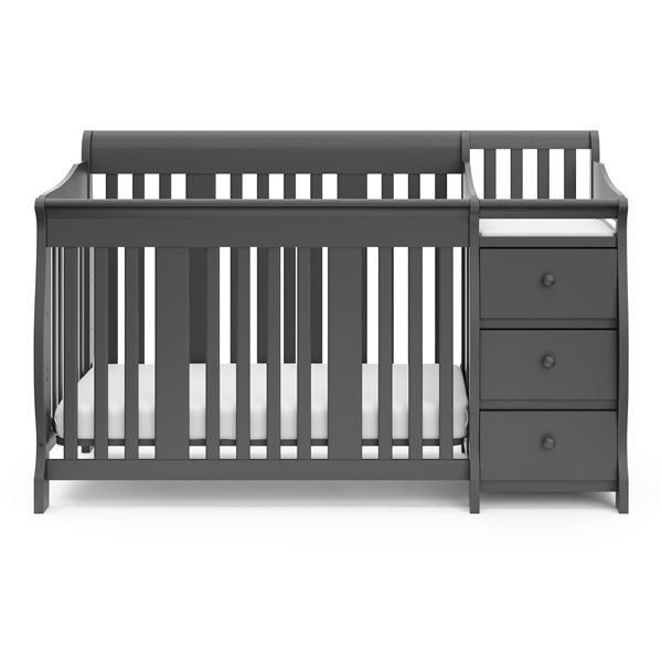 Storkcraft Portofino 4-in-1 Convertible Grey Crib and Changer