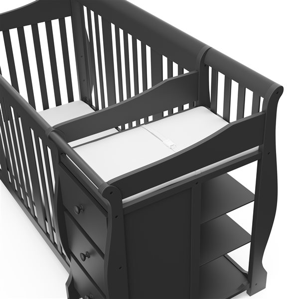 Storkcraft Portofino 4-in-1 Convertible Grey Crib and Changer