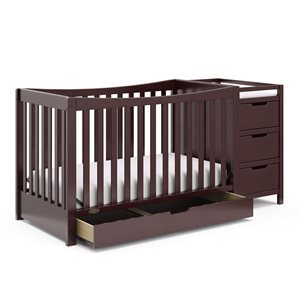 Graco Remi 4-in-1 Convertible Dark Brown Crib and Changer