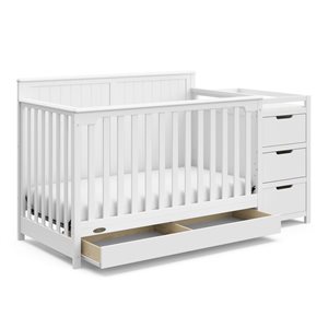 Graco Hadley 5-in-1 Convertible White Crib and Changer w/ Drawer