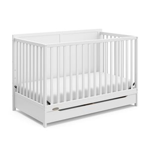 Graco Melrose 5-in-1 Convertible White Crib w/ Drawer
