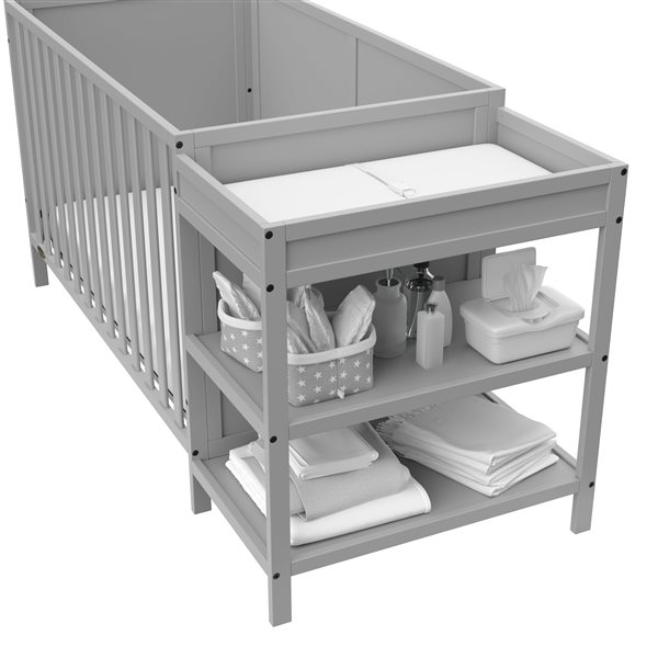 Graco Theo 5 In 1 Convertible Pebble Grey Crib and Changer