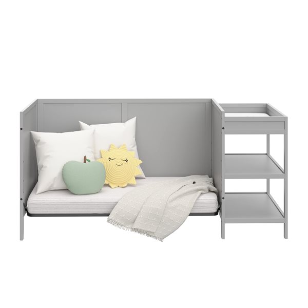 Graco Theo 5 In 1 Convertible Pebble Grey Crib and Changer