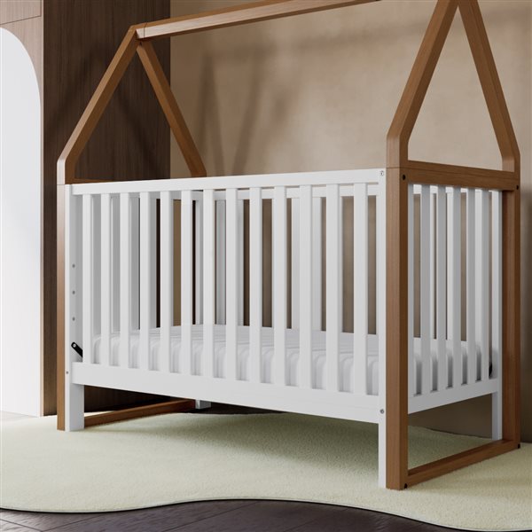 Storkcraft Orchard 6-in-1 Convertible Hazelnut Brown and White Crib