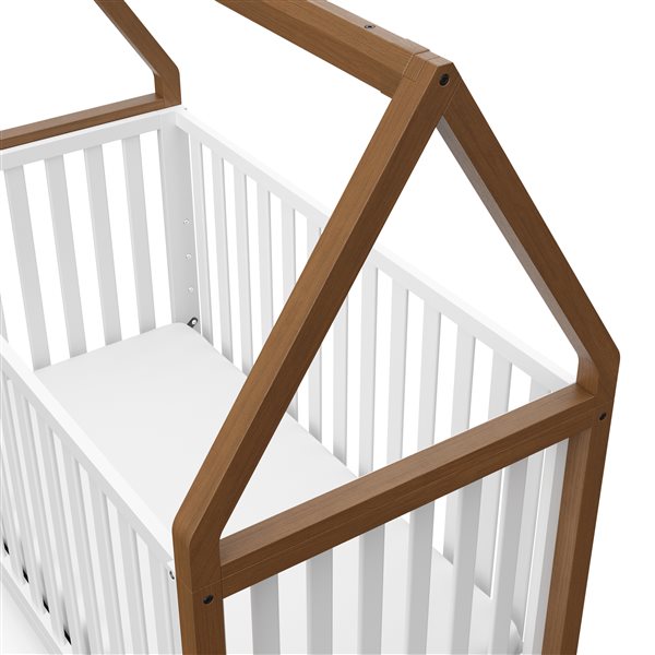 Storkcraft Orchard 6-in-1 Convertible Hazelnut Brown and White Crib