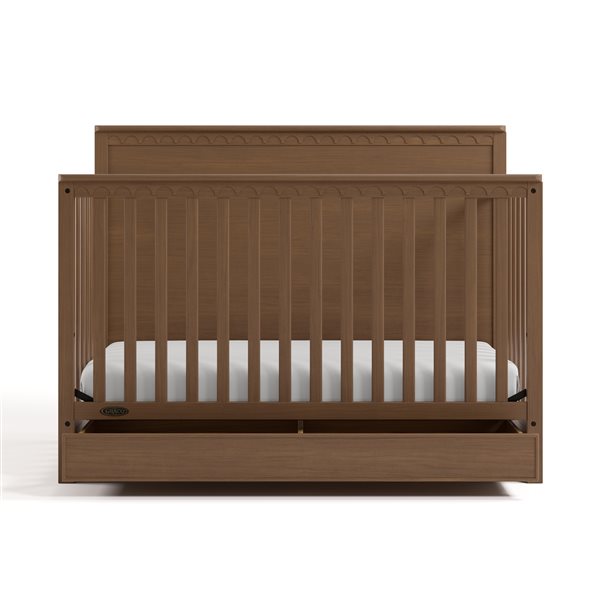 Graco Sasha 5-in-1 Convertible Hazelnut Brown Crib w/ Drawer