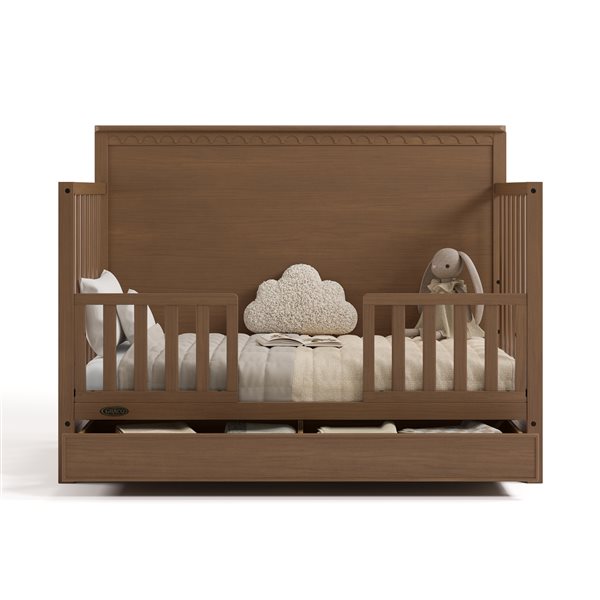 Graco Sasha 5-in-1 Convertible Hazelnut Brown Crib w/ Drawer