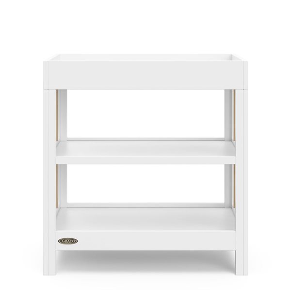 Graco Teddi 34-in W White and Light Wood Freestanding Changing Table w/ Water-Resistant Changing Pad