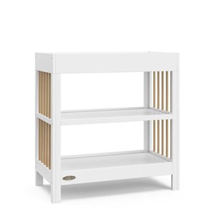 Graco Teddi 34-in W White and Light Wood Freestanding Changing Table w/ Water-Resistant Changing Pad