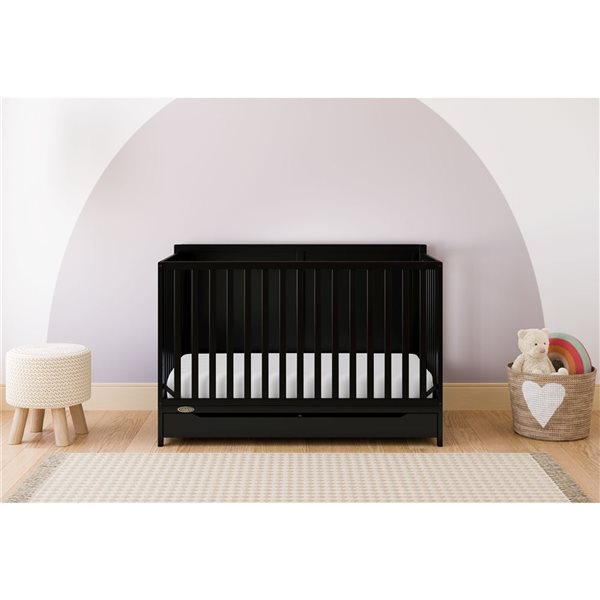 Graco Melrose 5-in-1 Convertible Black Crib w/ Drawer