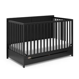 Graco Melrose 5-in-1 Convertible Black Crib w/ Drawer