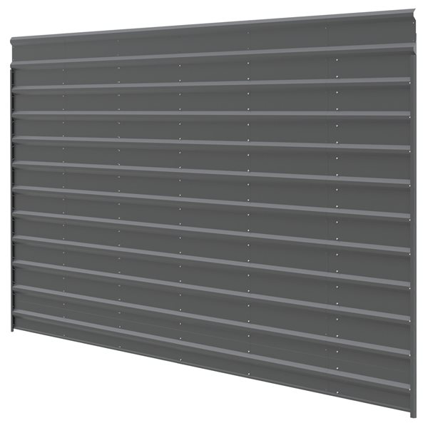 Arrow 29 x 9-ft One-Sided Steel Carport Sidewall - Charcoal