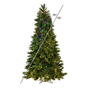 Arbre de Noël artificiel pin Brighton 12 pi x 73 po Vickerman avec lumières DEL aux couleurs changeantes