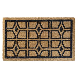 Tapis d'entrée Abstract de Floor Choice 18 x 30 po noir/brun
