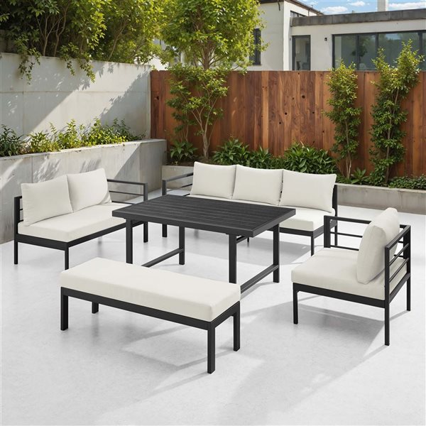 Sirio Palma 5 Piece White Outdoor Dining/Seating Set