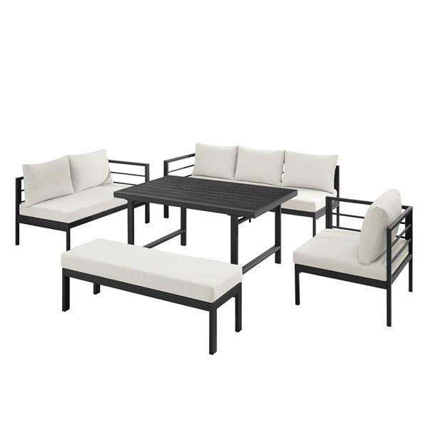 Sirio Palma 5 Piece White Outdoor Dining/Seating Set