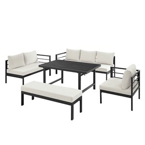 Sirio Palma 5 Piece White Outdoor Dining/Seating Set